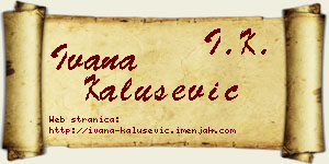 Ivana Kalušević vizit kartica